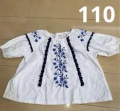 100 女の子　春物　Seraph セラフ　半袖　刺繍ブラウス　シャツ