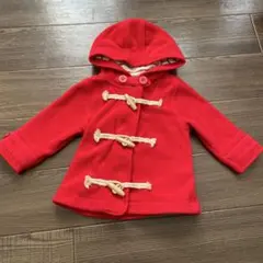 赤いフード付きダッフルコート 80サイズ