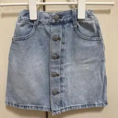 スカート デニム ライトブルー ボタンフロント GU 120㎝