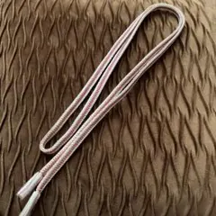 帯締め　正絹　アイボリー✖️くすみピンク　平組　平打ち