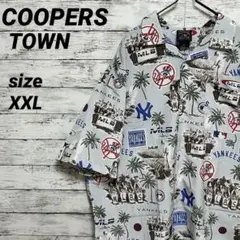 Cooperstown ヤンキース オープンカラー ポリシャツ 総柄 XXLのサムネイル