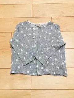 【美品】フィス　FITH グレードットカーディガン　S 80 日本製　綿100%