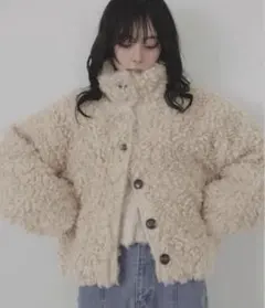 プードルファーブルゾン　アイボリー