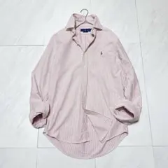 ラルフローレン クラシックフィット オックスフォードシャツ ストライプ ピンク