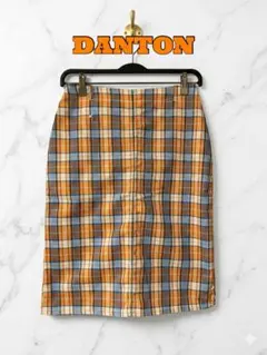 新品フランス製タグ紐付きダントンdantonビタミンカラー総柄チェックスカート春のサムネイル