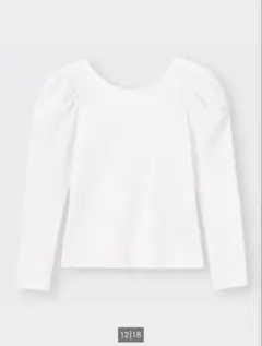 リブ2WAYボリュームスリーブT【長袖】 M オフホワイト