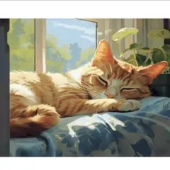 猫　ペイントナンバー　数字塗り　塗り絵　アート　キット 50cm x 40cm