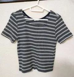 ボーダー柄 半袖 クロップド丈 Tシャツのサムネイル
