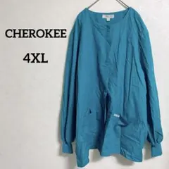 CHEROKEE 【4XL】 チェロキー ターコイズ 長袖 スクラブジャケット