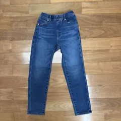 【美品】ユニクロ キッズ ウルトラストレッチ デニムパンツ 130 ブルー