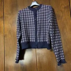 ツイード風カーディガン❤︎ネイビー✖️ピンクのサムネイル