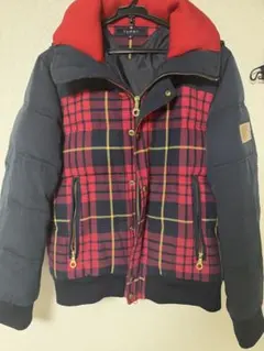 Tommy Hilfiger フード付きチェック柄ダウンジャケット
