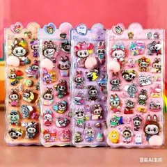 急速発送 ラブブ labubu お尻3Dシール 4枚セット ぷくぷくシール