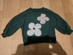 しまむら aiarai 花柄 パッチワーク グリーン トレーナー 100cm