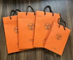 HERMES ショップ袋 4枚セット オレンジ