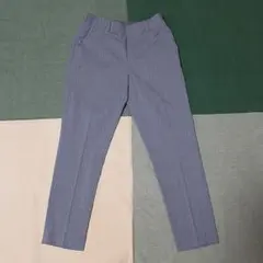 ユニクロ　パンツ　スラックス　M スリム　グレー　ストライプ