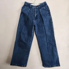 GU インディゴブルー ワイドレッグデニム