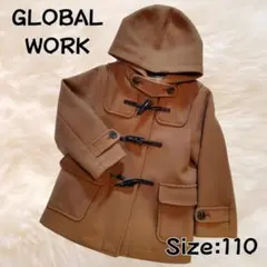 GLOBAL WORK ダッフルコート フード ブラウン チェック M 110