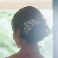 ヘッドアクセサリー　ウェディング　リーフ