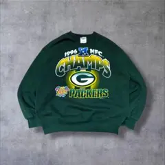 【激レア！】90s チーム系NFL アメフト人気パッカーズ スウェット L 緑