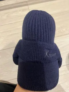 ネイビー リブ編み ニットキャップ Xport