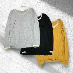 【ディスコート】Tシャツ 3枚セット クルーネック 長袖 シンプル MF