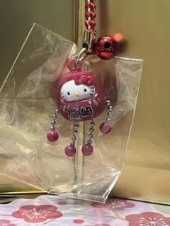 レア2005年製群馬限定ハローキティ 上州だるまストラップマスコット