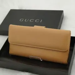 新品同様/未使用級　箱付き　GUCCI グッチ　長財布　ロゴグラム　キャメル