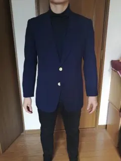 春物　テーラードジャケット　濃紺