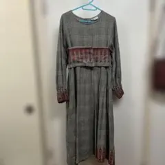 MALAIKAチェック柄　アシンメトリーワンピース