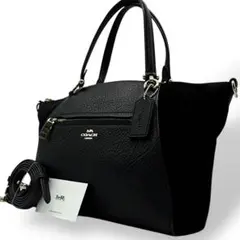 【美品】COACH コーチ ショルダーバッグ 2way シボ革 スエード 黒