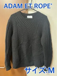 ADAMETROPÉ ニット ウール Uネック 黒 M