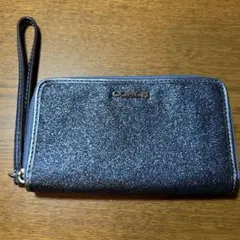 COACH ダークブルー グリッター カードケース