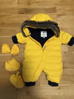 美品 プチバトー ダウンロンパースPETIT BATEAU 3m 60