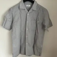 リネンコットンオープンカラーシャツ LIGHT GLAY Mサイズ