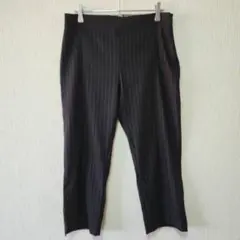 【ZARA】（L）ピンストライプ柄クロップドテーパードパンツ/通勤/汎用性高め