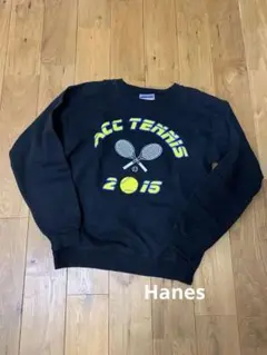 Hanes ヘインズ スウェット 裏起毛 ブラック テニス 古着