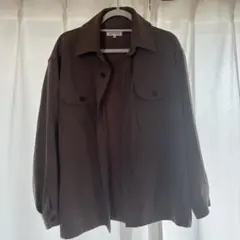 THE SHOP TK ブラウン シャツジャケット S