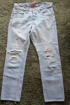 REDCARD レッドカードダメージデニム ライトブルー ストレート