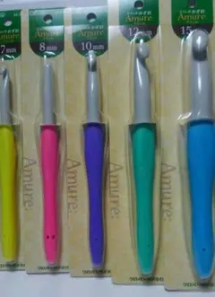 送料無料 未開封新品 クロバー ジャンボかぎ針 「アミュレ」5本セット