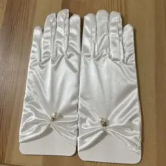 ホワイト サテン ウェディンググローブ