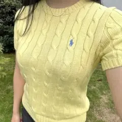 美品✨　POLO RALPH LAUREN ケーブル　ニット　半袖　コットン