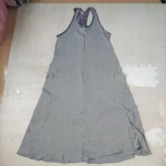 グレー ノースリーブ カットソーワンピース