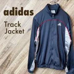 adidas トラックジャケット アディダスジャージ ネイビー刺繍ロゴストリート