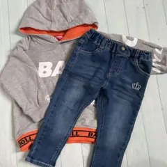 ★冬物期間限定価格★BABYDOLL フード付きトレーナーとデニムパンツセット