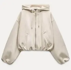 ZARA フェイクスウェードクロップドジャケット　パーカー　M【美品】