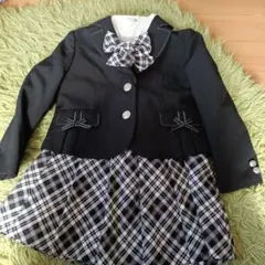 フォーマルドレス スーツ 130cm 黒 チェック柄
