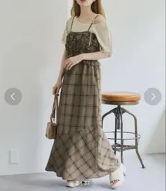 カスタネ　シャーリングベアキャミワンピース 0サイズ　ブラウン