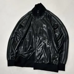 10s Adidas ダブルジップ トラックジャケット 光沢 PUコーティング