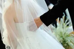 ホワイトレースエッジロングウェディングベール